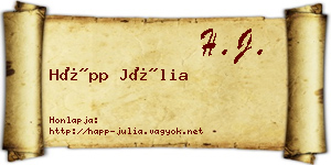 Hápp Júlia névjegykártya