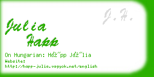 julia happ business card